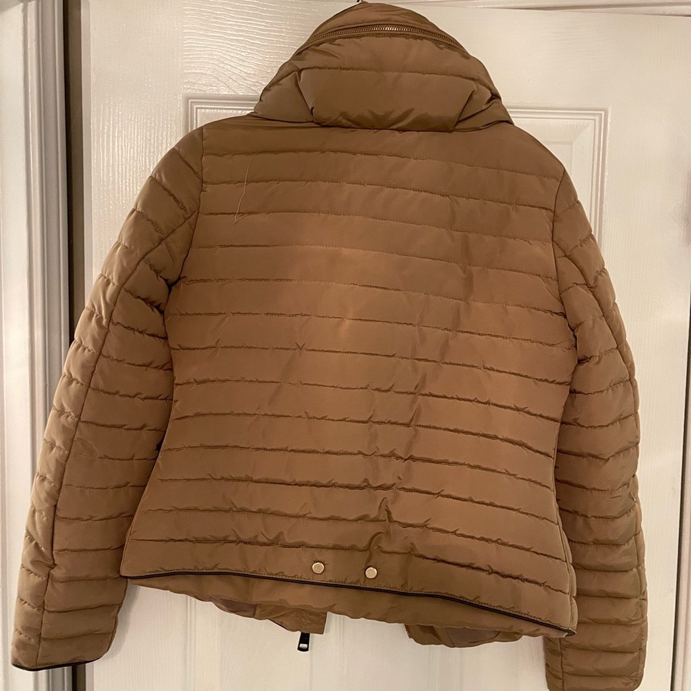 Zara women’s puffer jacket, bronze, size s - Picture 2 of 3